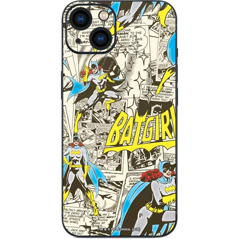 DC Comics Batman Batgirl Vintage Action pose pattern iPhone 14 Plus Skin
